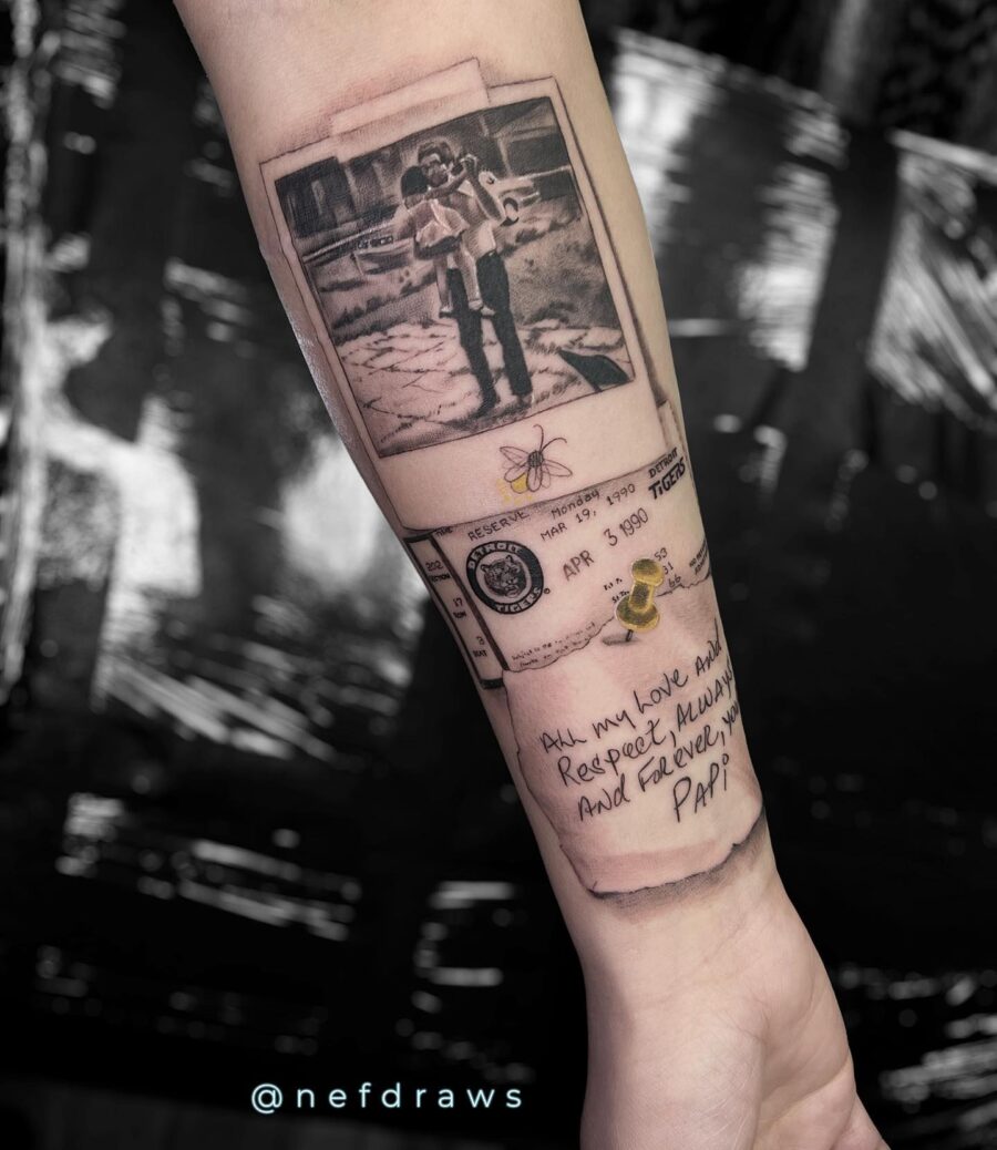 Beautiful family tribute tattoo with heartfelt words Tattoo on skin