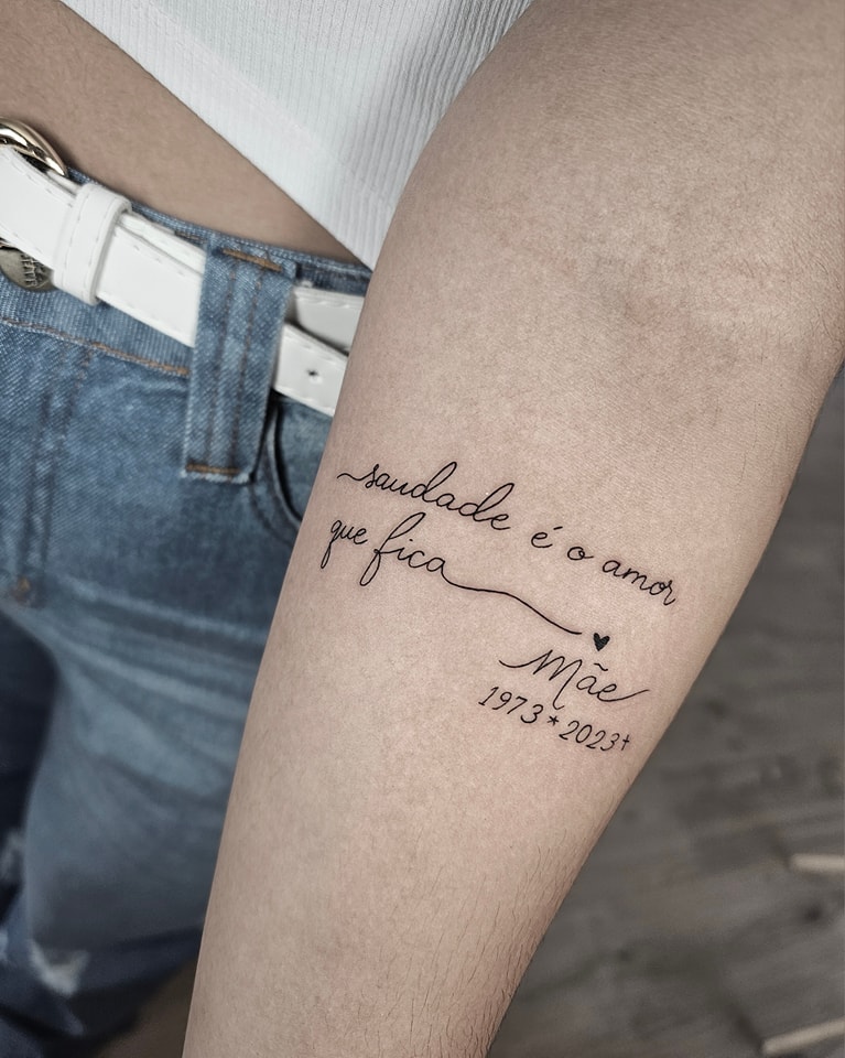 Elegant tribute tattoo honoring a beloved mother Tattoo on skin