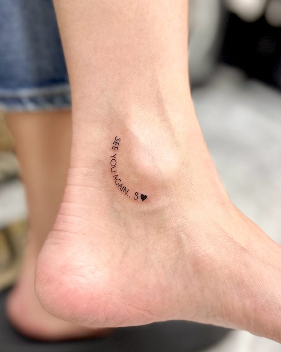 Heartfelt tribute with delicate script tattoo Tattoo on skin