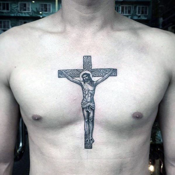 Fingerprint pattern on Cross Tattoo Tattoo on skin