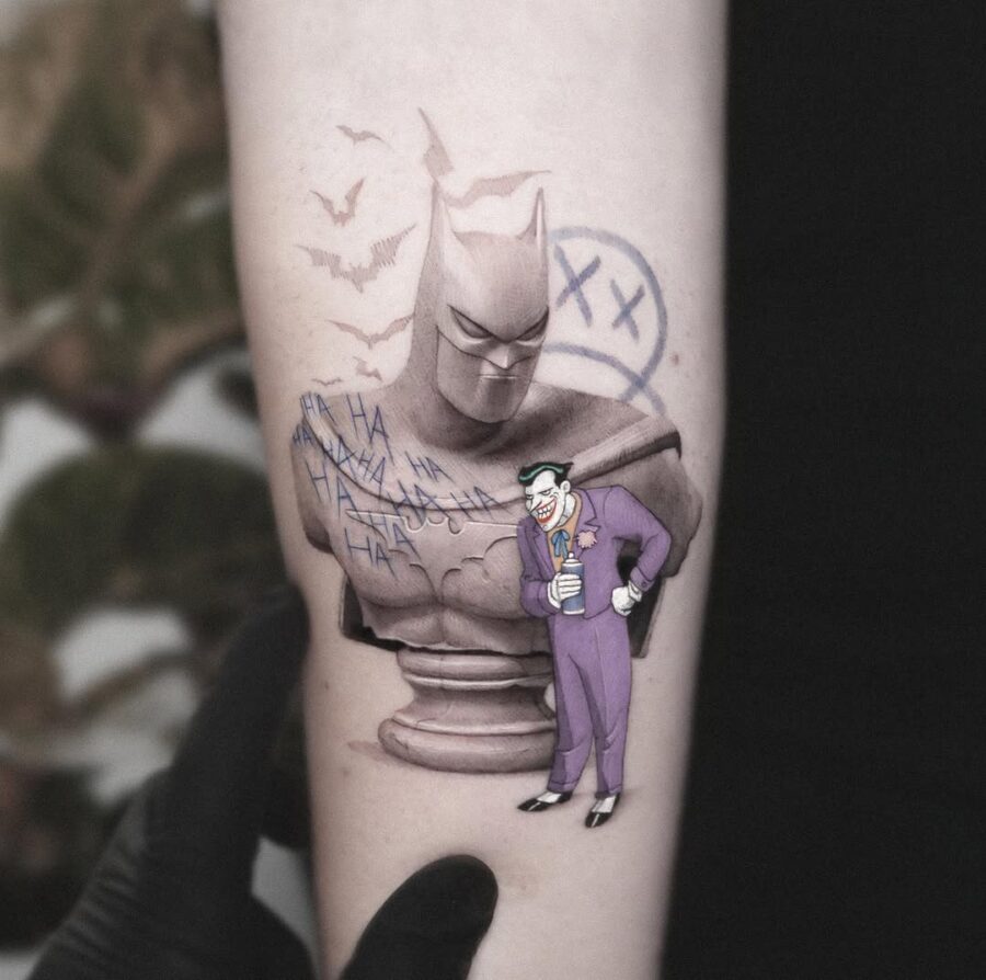 Classic Tattoo Duel Tattoo on skin