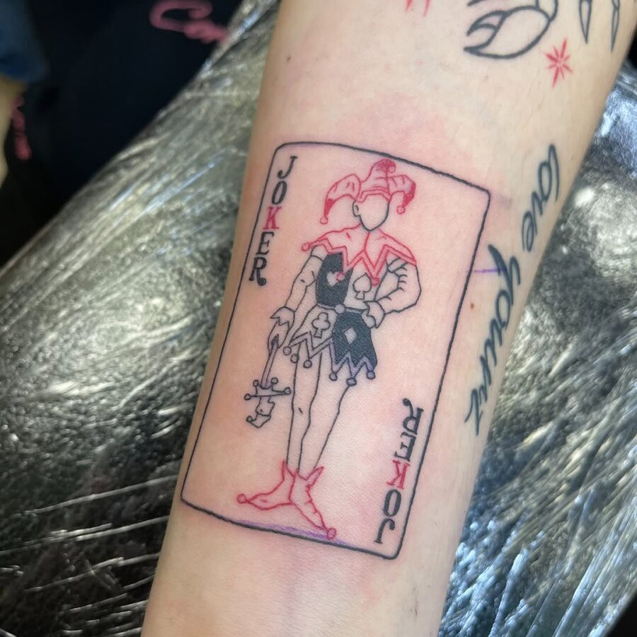 Colorful Joker Card Tattoo Design for Enthusiasts Tattoo on skin