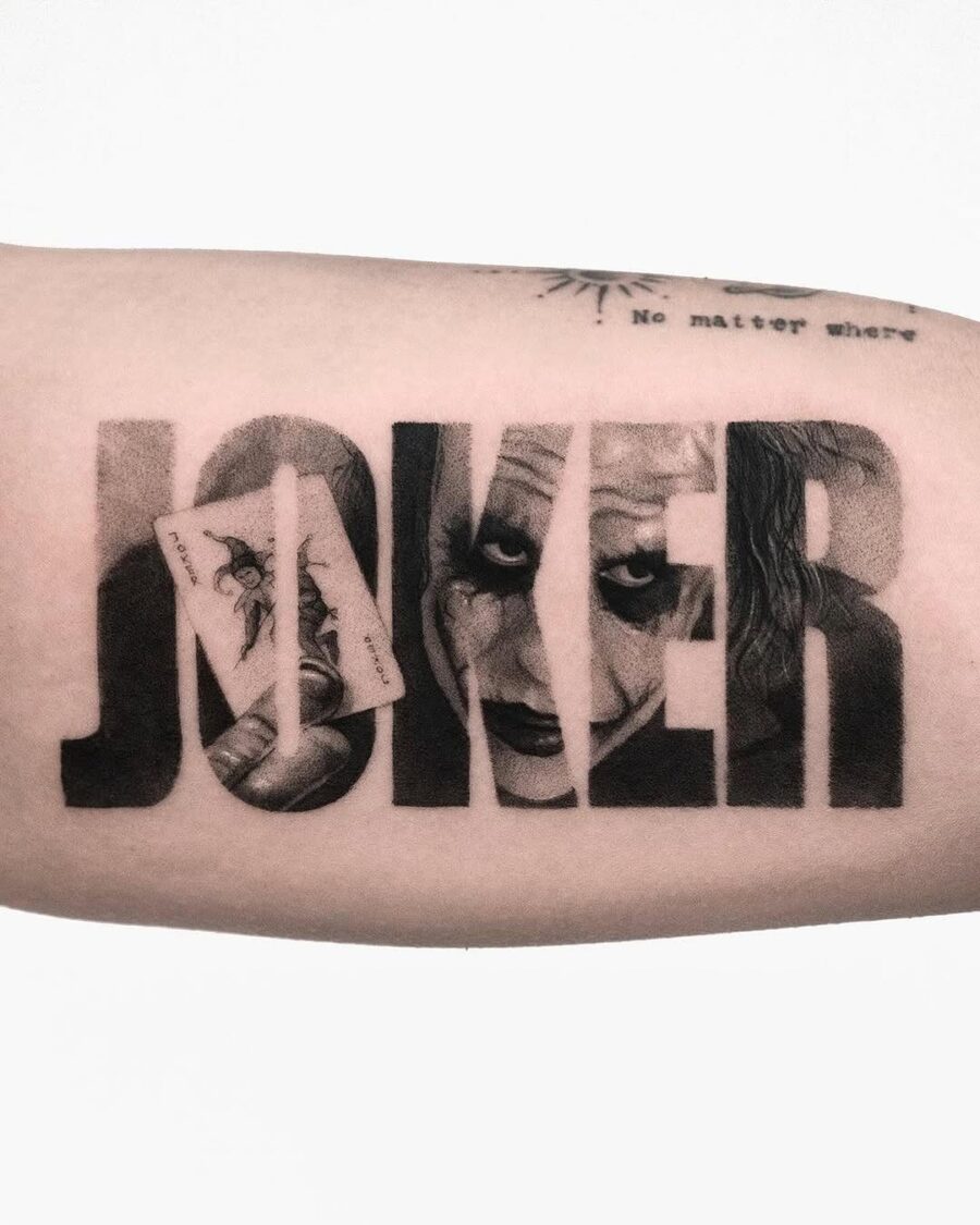 Stunning Joker Tattoo with Realistic Design Tattoo on skin
