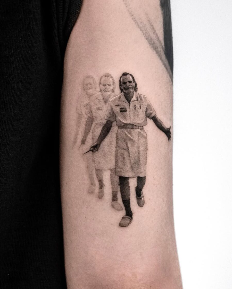 Stylish minimalist joker tattoo design Tattoo on skin