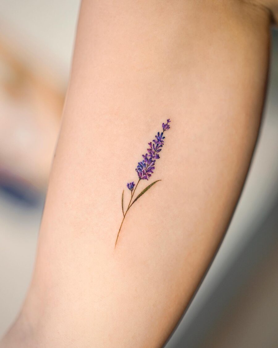 Elegant and simple lavender flower tattoo design lavender tattoos