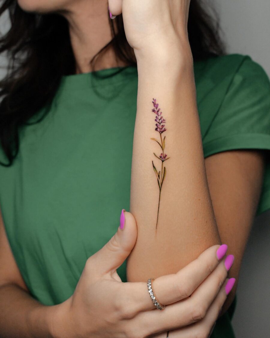 Elegant lavender tattoo for a delicate vibe Tattoo on skin