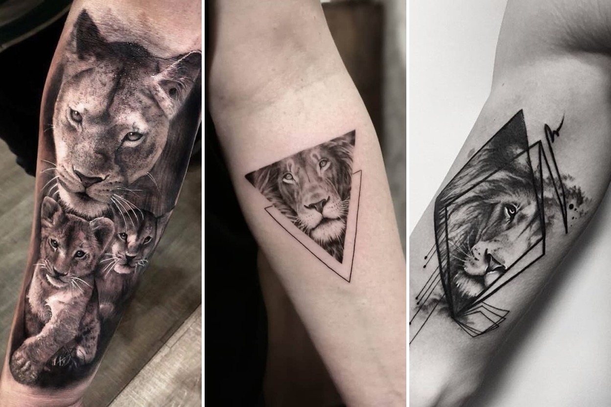 27+ Powerful Lion Tattoo Ideas Channeling Fearless Royalty Featured 3-Panel Lookbook Collage