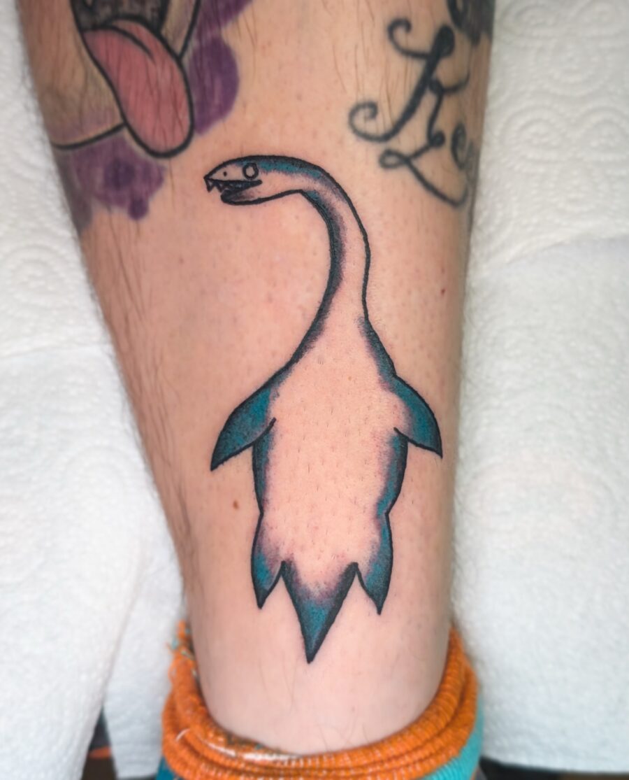 Charming Loch Ness Monster Tattoo Design Tattoo on skin