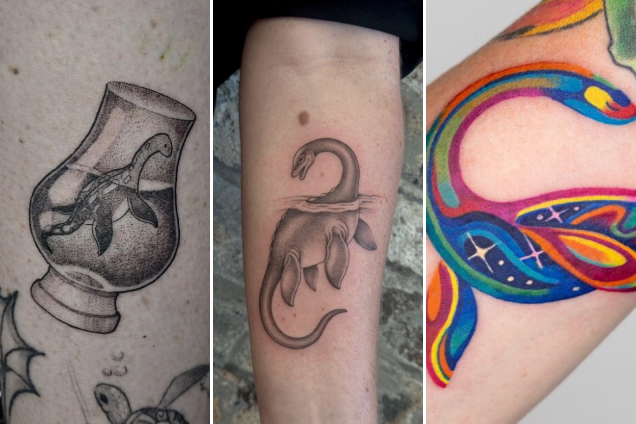 35+ Loch Ness Monster Tattoo Ideas Channeling Scottish Myth and Lore Featured 3-Panel Lookbook Collage