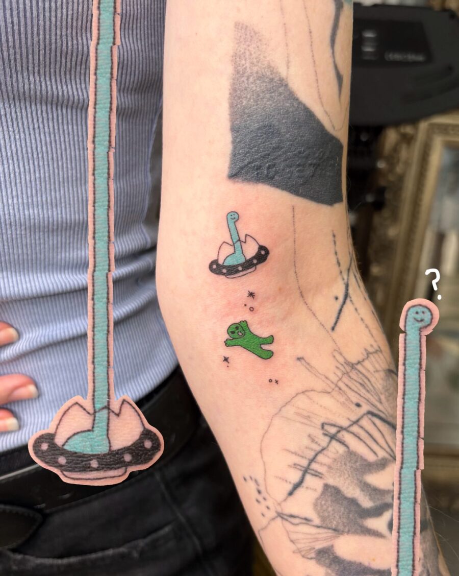 Playful and whimsical Loch Ness monster tattoos Tattoo on skin