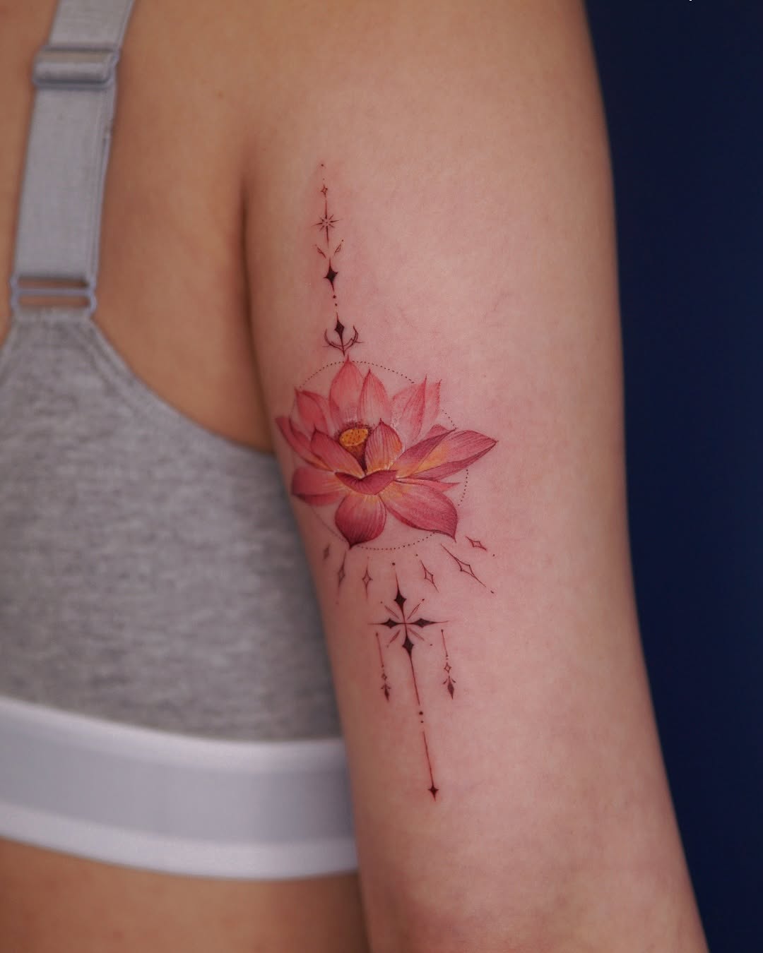 Vibrant lotus tattoo with delicate detailing Tattoo on skin