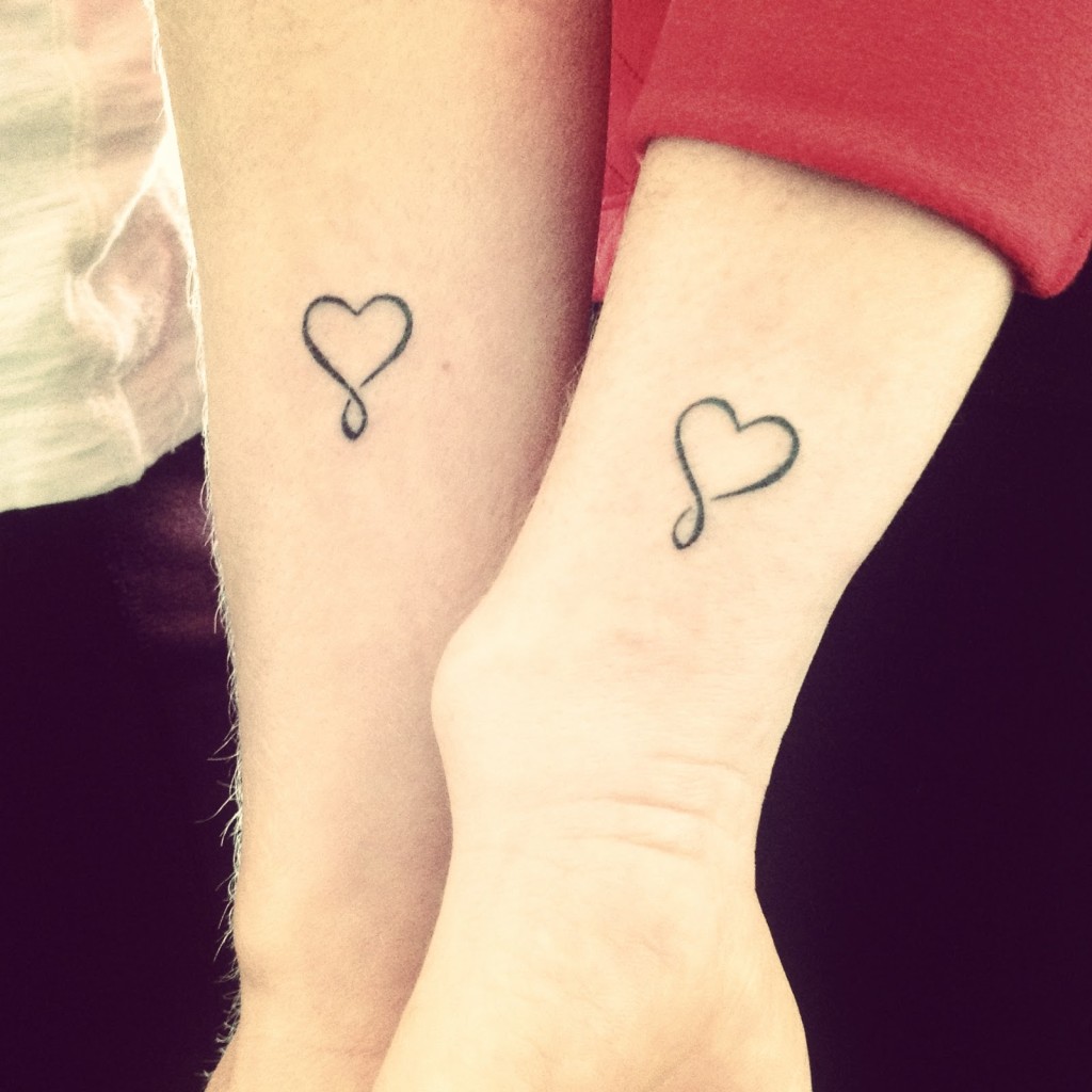 Elegant Lavalier Style Heart Ink Tattoo on skin