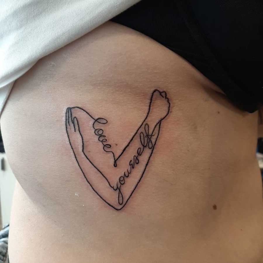 Love Yourself Hug Heart Design Love Tattoo Ideas Tattoo on skin