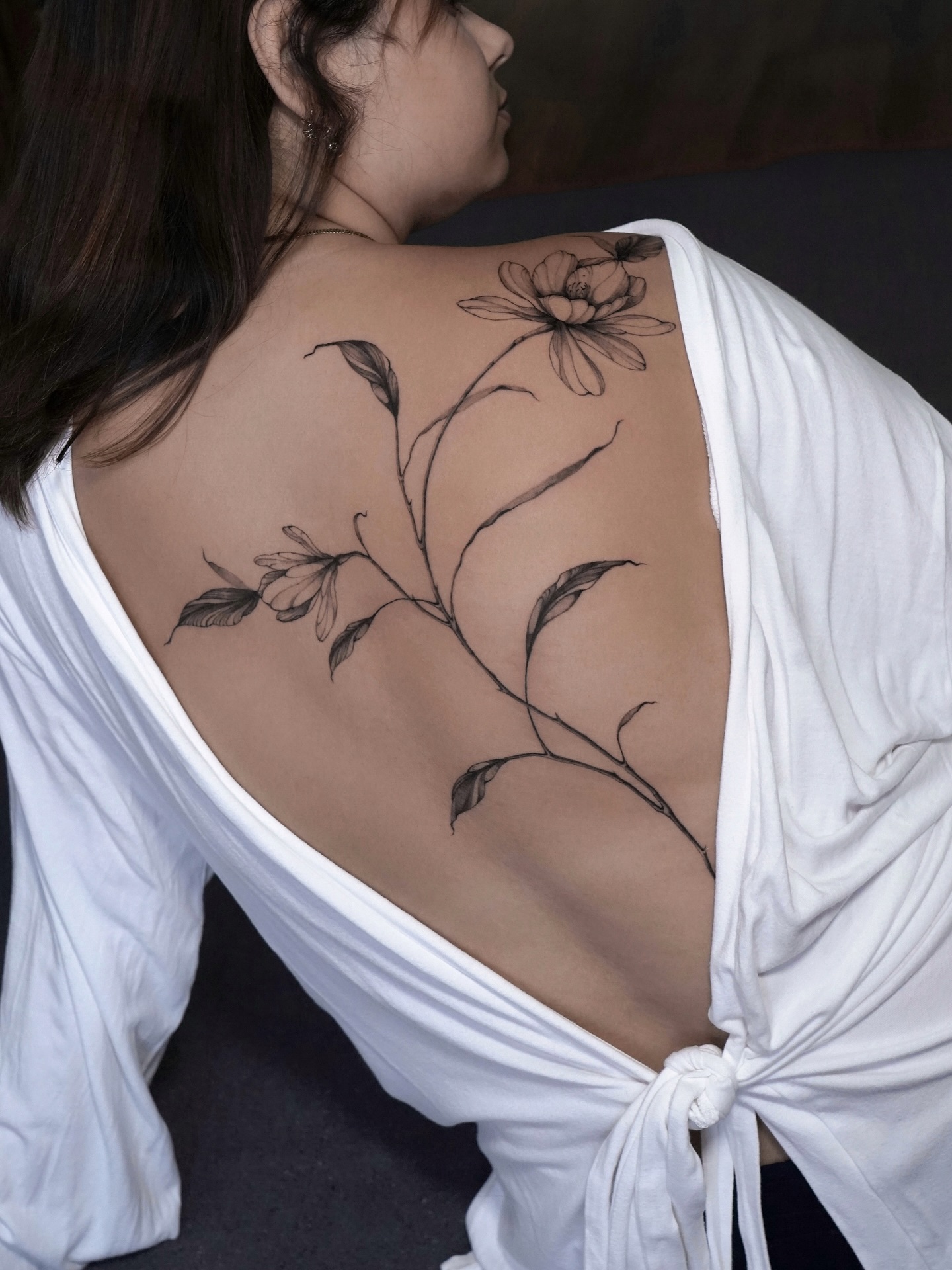 Elegant Magnolia Tattoo Gracefully Adorning Skin Tattoo on skin