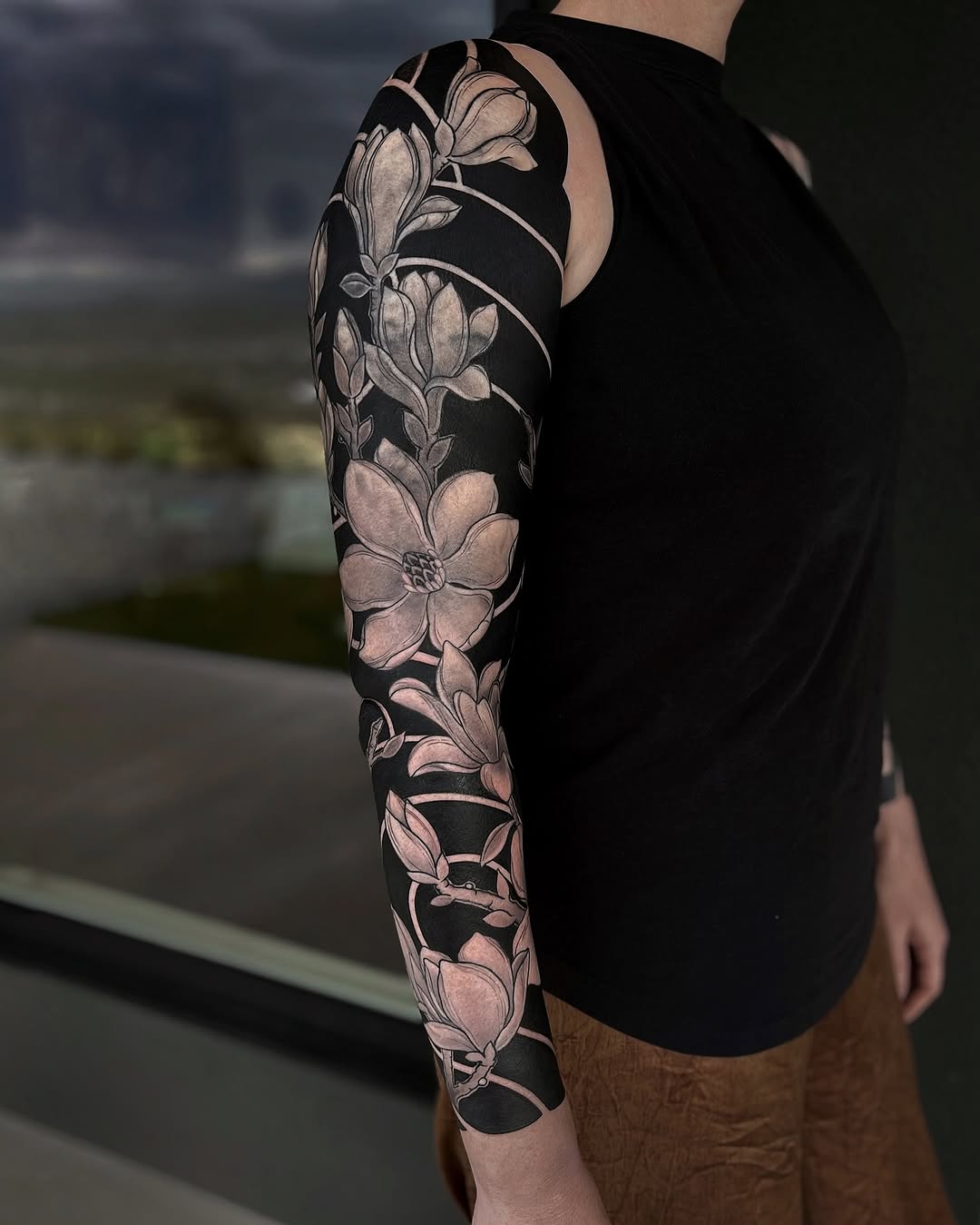 Stunning Magnolia Full Sleeve Tattoo Design magnolia flower tattoos