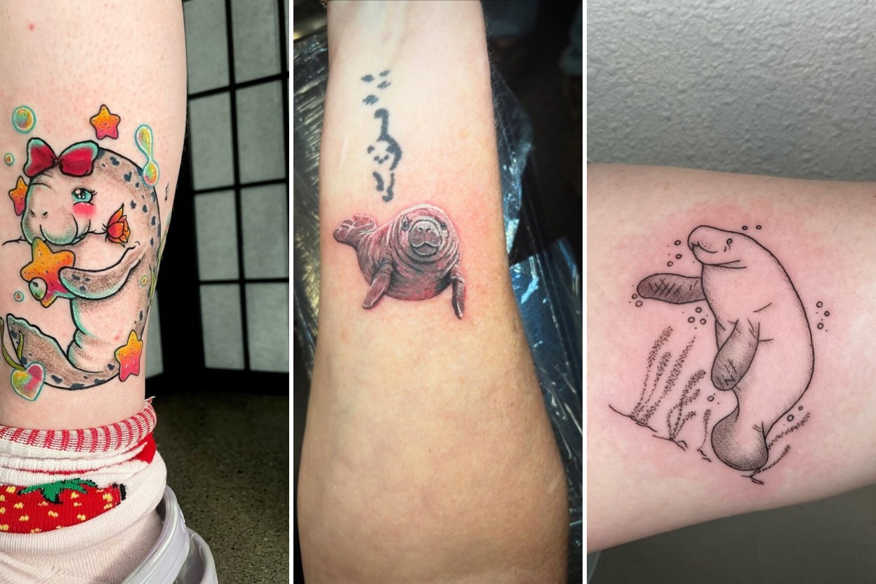 35+ Manatee Tattoo Ideas Gliding With Gentle Aquatic Serenity Featured 3-Panel Lookbook Collage