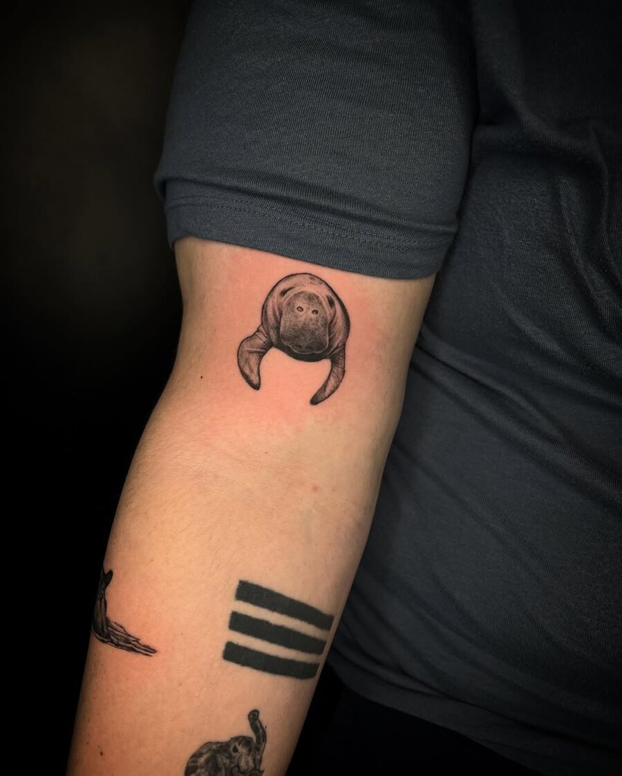 Realistic Manatee Tattoo on Forearm Tattoo on skin