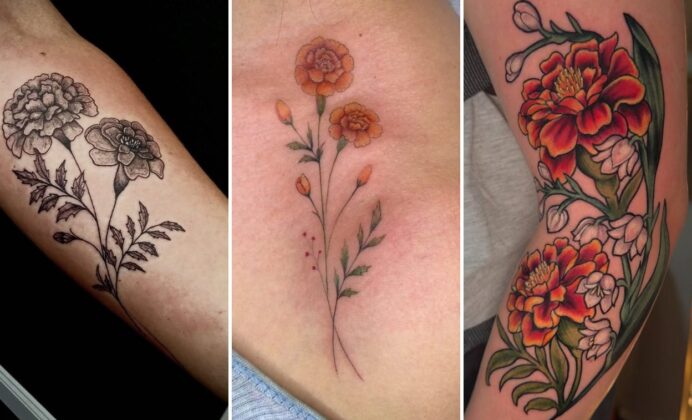 30+ Marigold Tattoo Ideas Shining With Golden Autumn Warmth