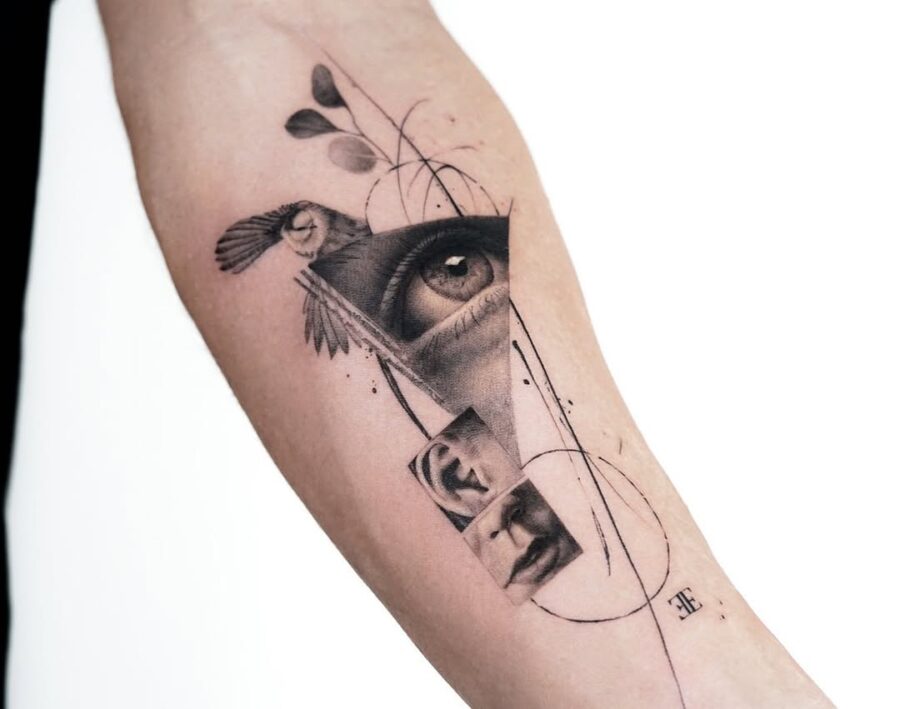 A creative mix of nature and human elements Tattoo on skin