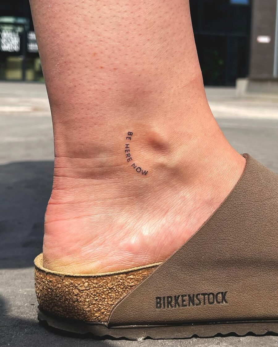 A simple reminder for living in the moment Tattoo on skin