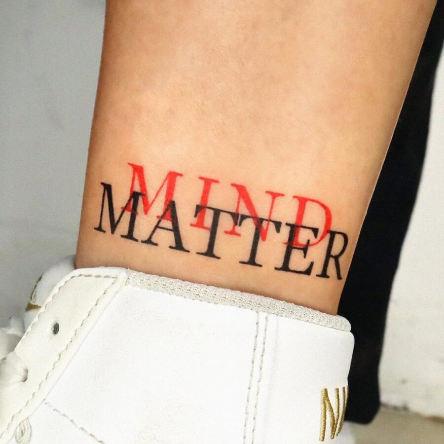 Bold expression of mindfulness and focus Tattoo on skin