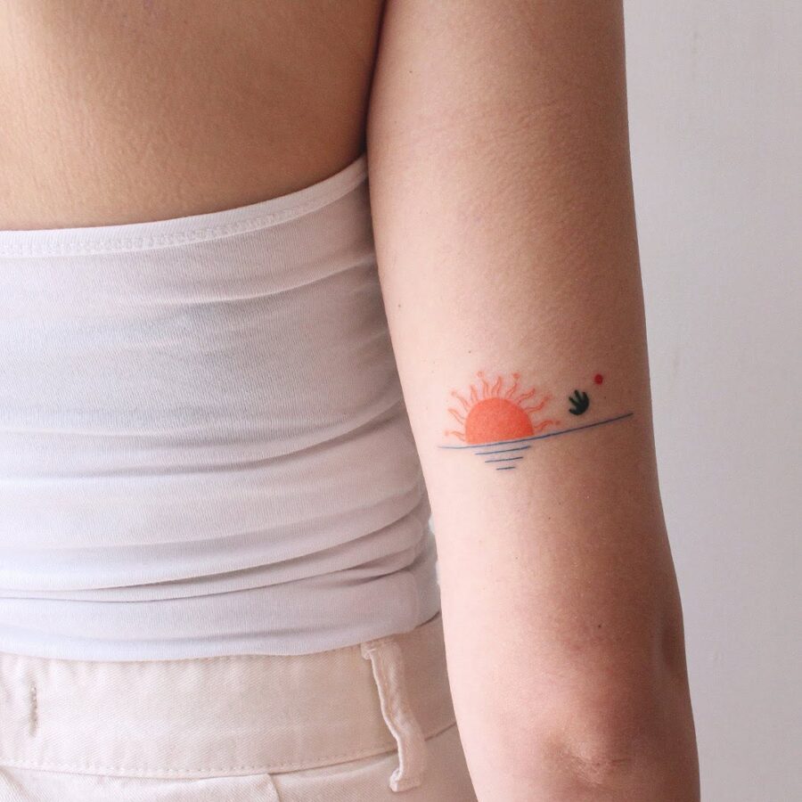 Elegant sunset tattoo for tranquil vibes Tattoo on skin