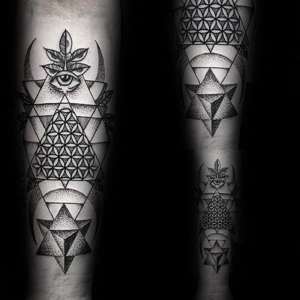 Black and White Mosaic Tattoo with Eye Mosaic Tattoos mosaic tattoos