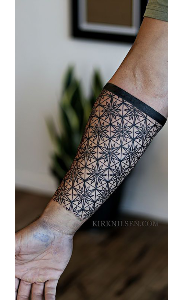 Star Pattern Mosaic Arm Band Tattoo Mosaic Tattoos Tattoo on skin
