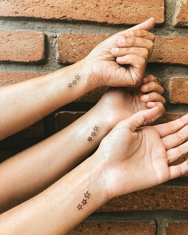 Five-Pointed Star Outline Wrist Tattoos Tattoo on skin