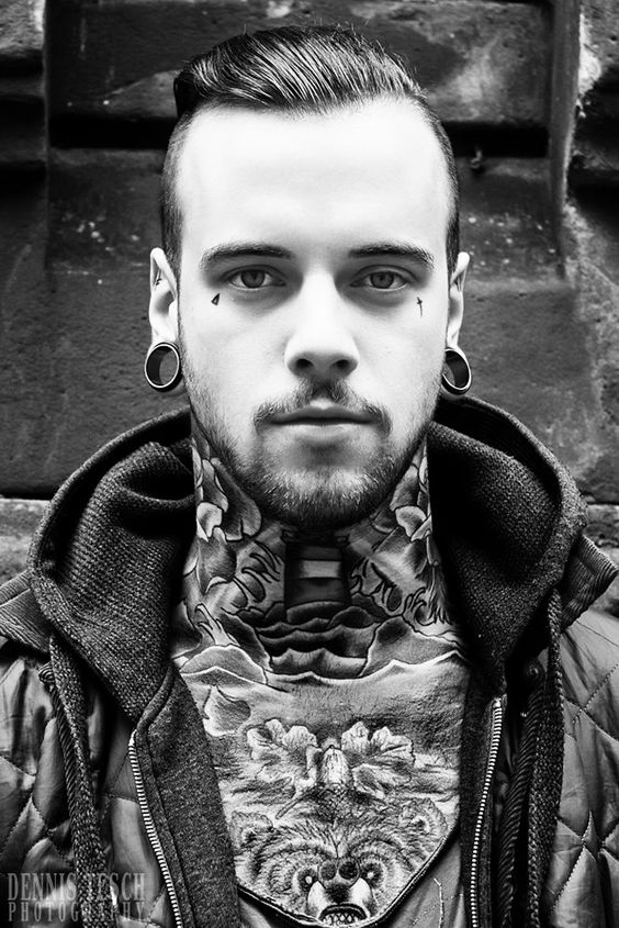 A Full Coverage Floral Neck Tattoo Design Tattoo on skin
