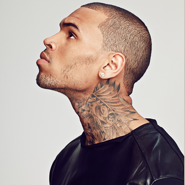 Chris Brown's Native American Themed Wolf Neck Tattoo Tattoo on skin