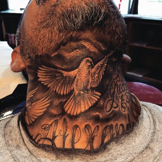 Nothing Says Love Like a Dove Neck Tattoo Ideas Tattoo on skin
