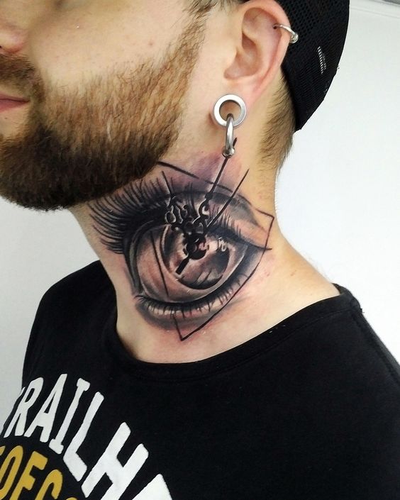 The Best of Surrealism in One Neck Tattoo Tattoo on skin