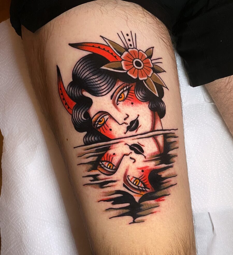 Artistic blend of elegance and mystery Tattoo on skin