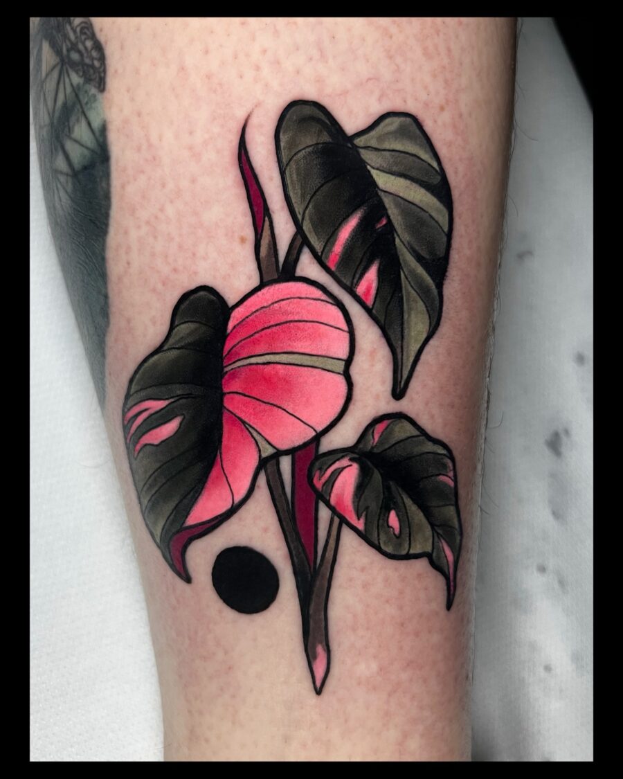 Vibrant neo-traditional floral tattoo design Tattoo on skin