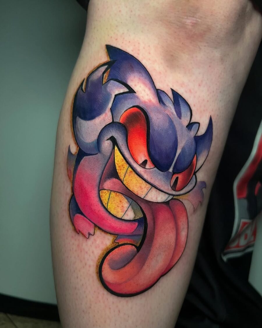 Vibrant new school monster tattoo design Tattoo on skin