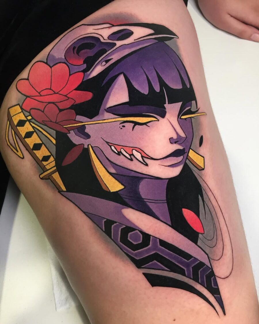 Vivid portrayal of modern tattoo artistry Tattoo on skin