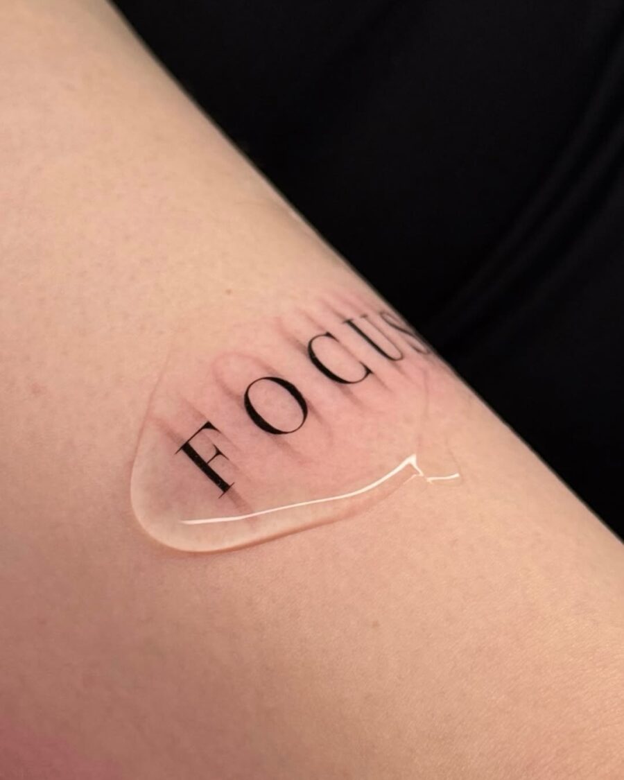 Minimalist 'Focus' Tattoo on Skin Tattoo on skin