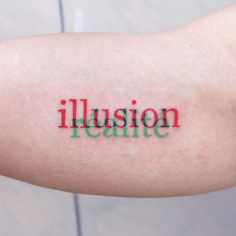 Duality of Illusion and Reality Tattoo Design Tattoo on skin