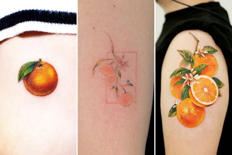 35+ Orange Tattoo Ideas Bursting With Sun-Drenched Citrus Radiance Featured 3-Panel Lookbook Collage