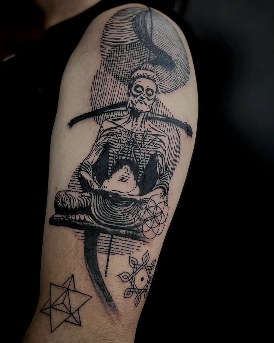 Symbolic tattoo merging peace and inner strength Tattoo on skin