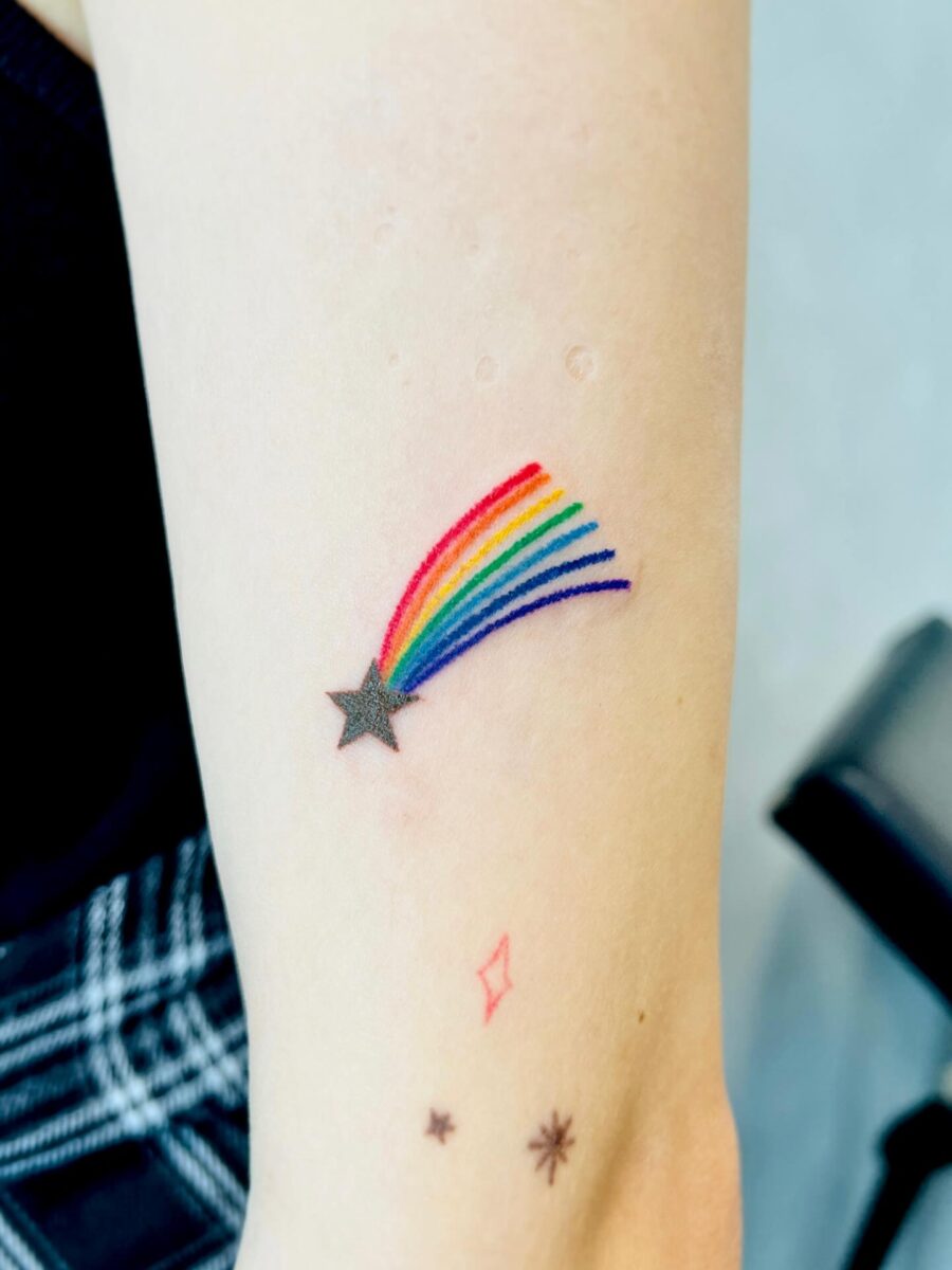 Vibrant Rainbow Baby Tattoo Inspiration Tattoo on skin