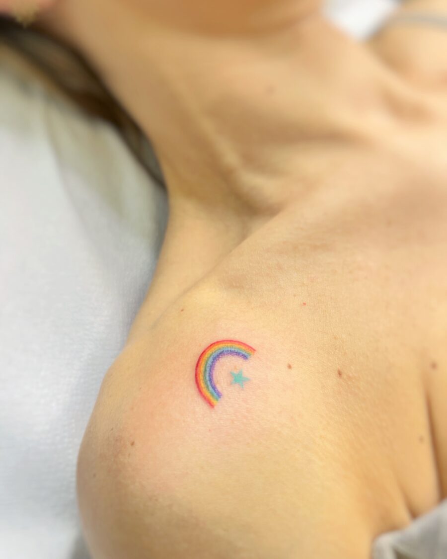 Vibrant Rainbow Baby Tattoo on Skin Tattoo on skin