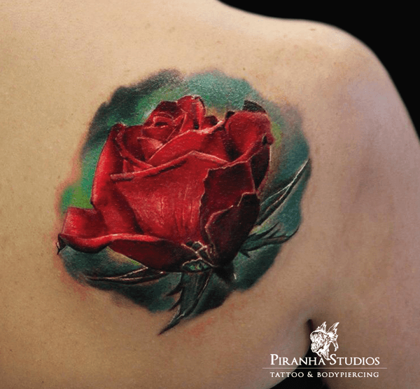 Piranha Studios Rose Tattoo Tattoo on skin