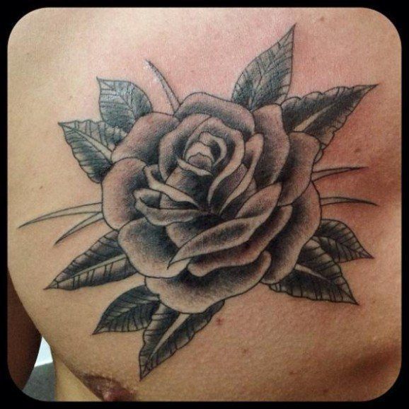 Simple Rose Tattoo For Guys Tattoo on skin