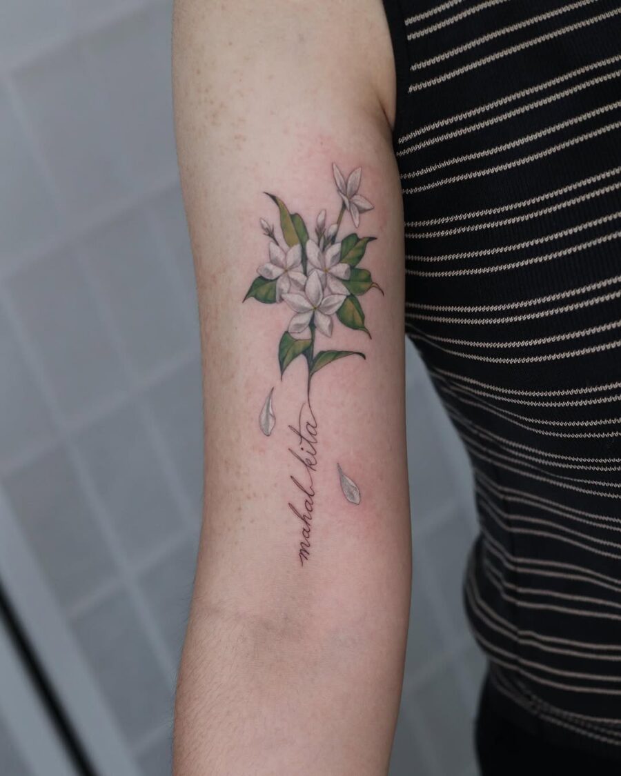 Delicate sampaguita floral tattoo design on arm Tattoo on skin