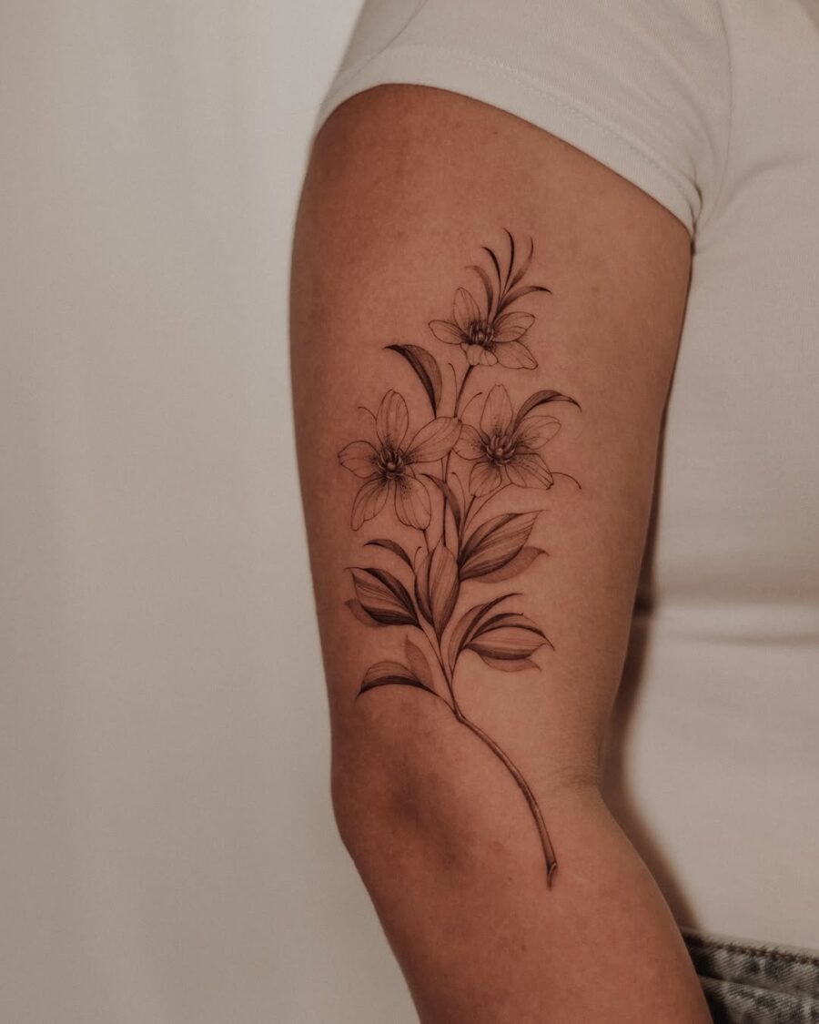 Elegant Sampaguita Flower Tattoo Design on Arm Tattoo on skin