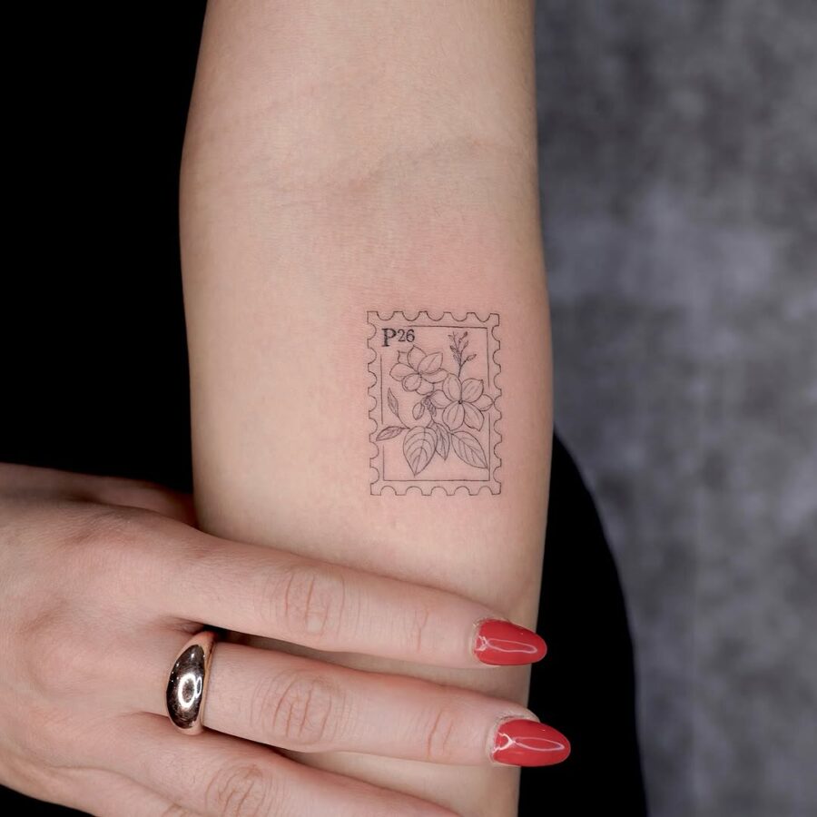 Elegant Sampaguita Stamp Tattoo Design Tattoo on skin