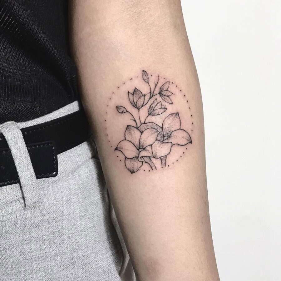 Elegant Sampaguita Tattoo with Delicate Details Tattoo on skin