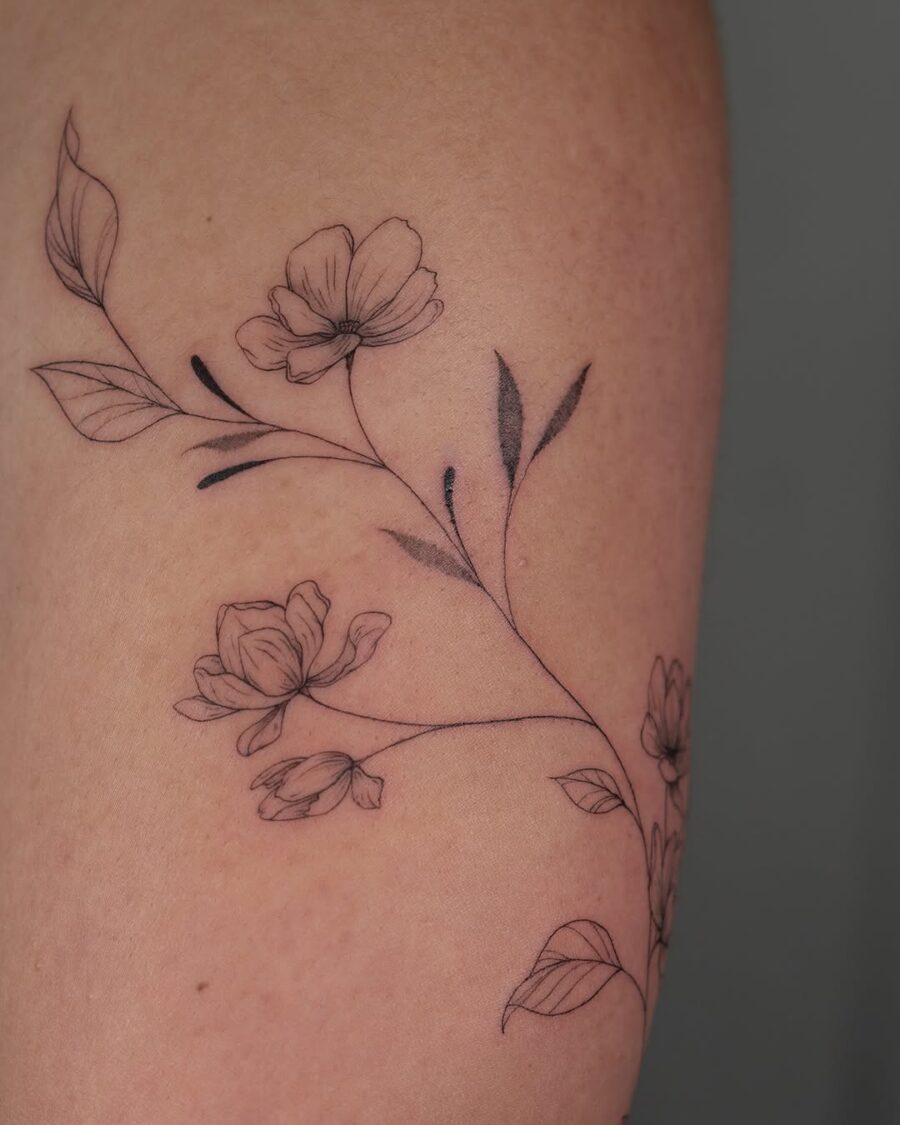 Elegant Sampaguita Tattoo with Delicate Floral Details Tattoo on skin